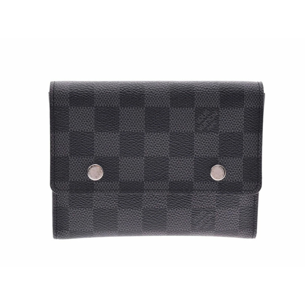 Louis Vuitton Graphite Black Compact Modulable Black Leather Wallet